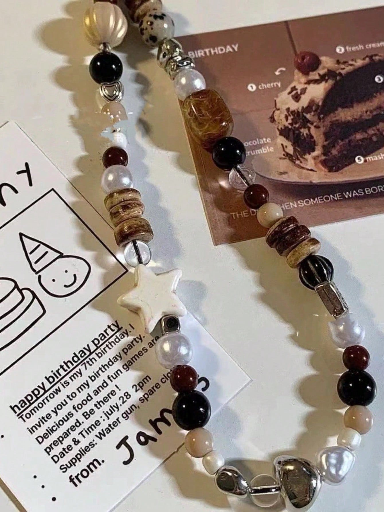 Retro Brown Leopard Print Cat Beaded Phone Lanyard, Elegant Short Wrist Strap Beaded Chain Camera Charm Pendant For Women