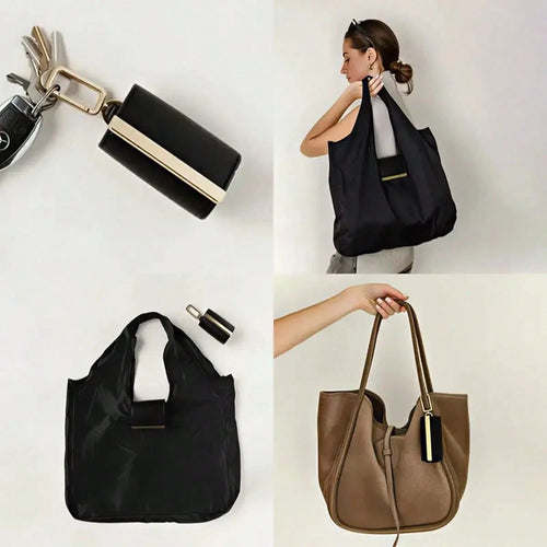 Reusable Expandable Shopping Bag, Foldable Keychain Grocery Pouch For Home Travel Daily Organizing