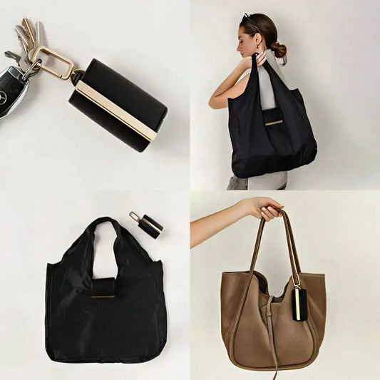 Reusable Expandable Shopping Bag, Foldable Keychain Grocery Pouch For Home Travel Daily Organizing