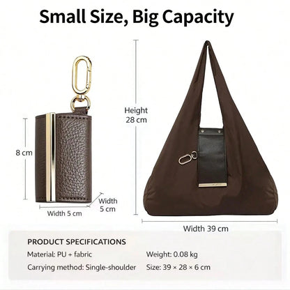 Reusable Expandable Shopping Bag, Foldable Keychain Grocery Pouch For Home Travel Daily Organizing