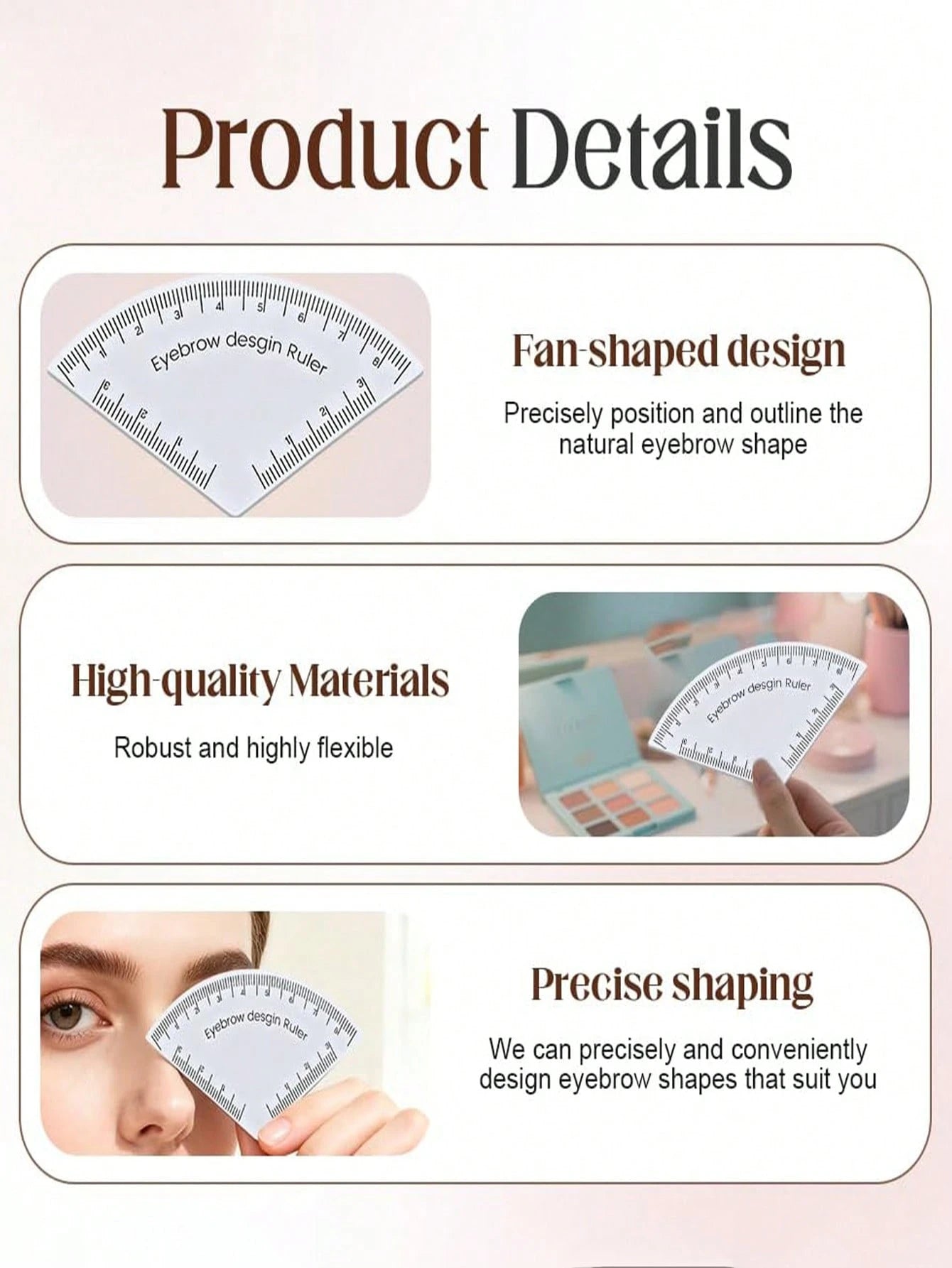 Reusable Eyebrow Stencil Guide, PVC Tattoo Ruler, Affordable Price, Christmas Gift, Cosmetics, Makeup Tools, Cheap Goods, Gift, Women's Gift, Christmas Gift,Giveaways,Travel,Cheap Stuff,Travel Essenti