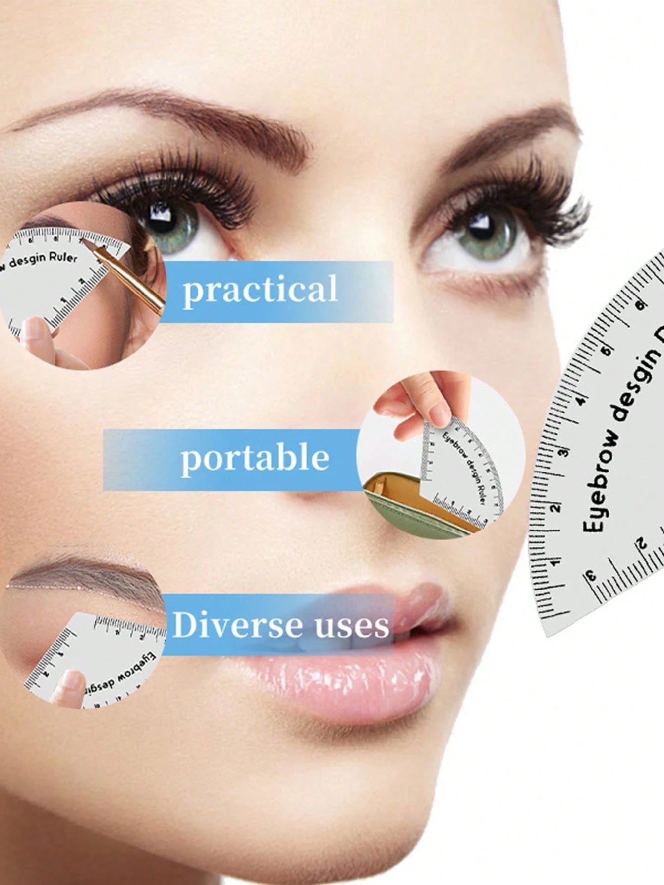 Reusable Eyebrow Stencil Guide, PVC Tattoo Ruler, Affordable Price, Christmas Gift, Cosmetics, Makeup Tools, Cheap Goods, Gift, Women's Gift, Christmas Gift,Giveaways,Travel,Cheap Stuff,Travel Essenti
