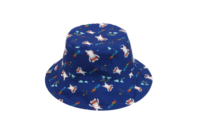 Reversible Baby & Kids Patterned Sun Hat - Animal Superhero