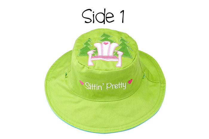 Reversible Baby & Kids Sun Hat - Muskoka Chair & Flip Flops
