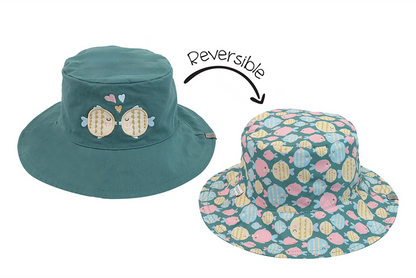 Reversible Baby/Kids Mixed Sun Hat - Kissing Fish