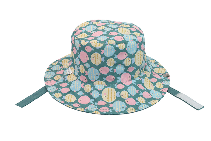 Reversible Baby/Kids Mixed Sun Hat - Kissing Fish