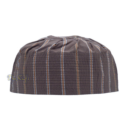 Reversible Handmade Pleated Top Brown Stripes