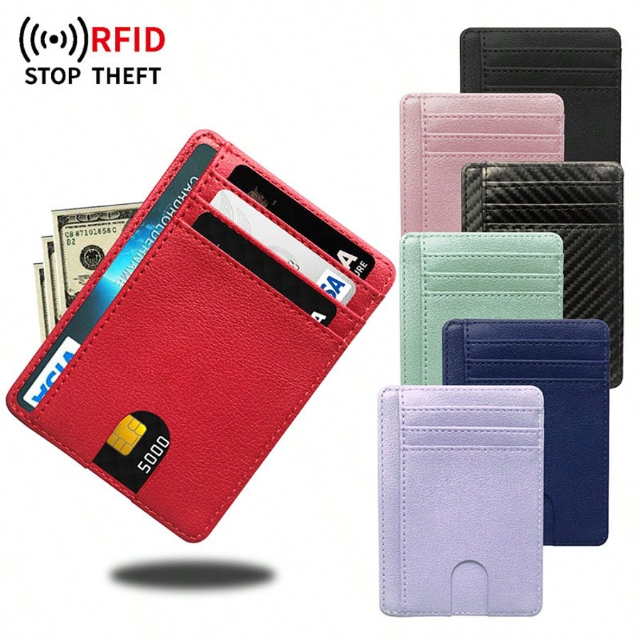 RFID Blocking Card Holder, PU Leather ID Card Case, Slim Multi-Card Wallet, Portable & Fashionable Card Holder, Minimalist Wallet, Mini Wallet, Wallet, RFID Wallet, Card Holder