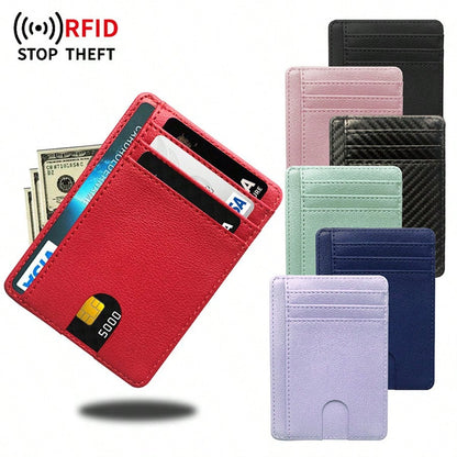 RFID Blocking Card Holder, PU Leather ID Card Case, Slim Multi-Card Wallet, Portable & Fashionable Card Holder, Minimalist Wallet, Mini Wallet, Wallet, RFID Wallet, Card Holder