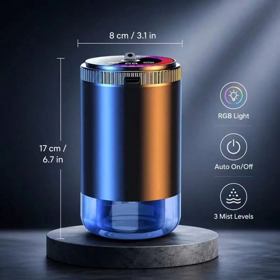 RGB Music-Synced Car Diffuser And Humidifier, Air Freshener With Adjustable Scent Intensity, Removes Odors Inside The Car, USB Rechargeable, Fits Any Car Model, Perfect Gift For Car Enthusiasts