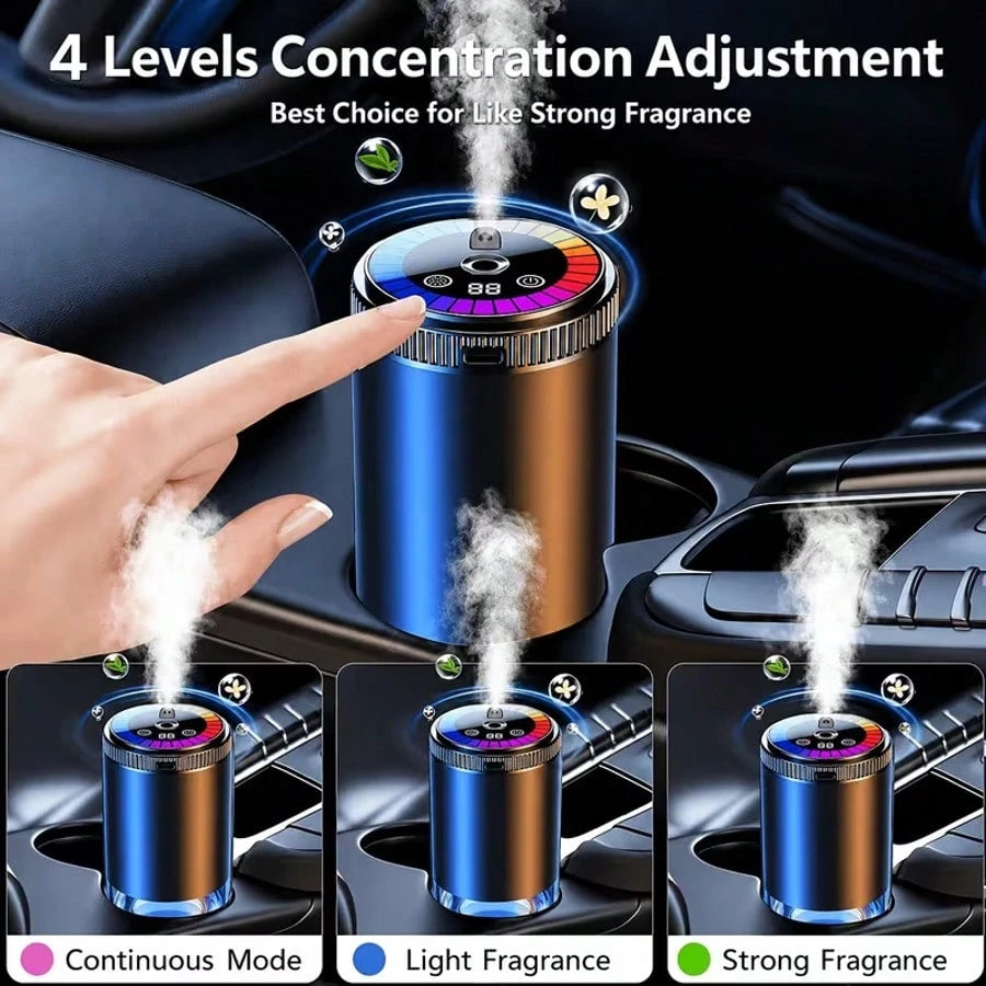 RGB Music-Synced Car Diffuser And Humidifier, Air Freshener With Adjustable Scent Intensity, Removes Odors Inside The Car, USB Rechargeable, Fits Any Car Model, Perfect Gift For Car Enthusiasts