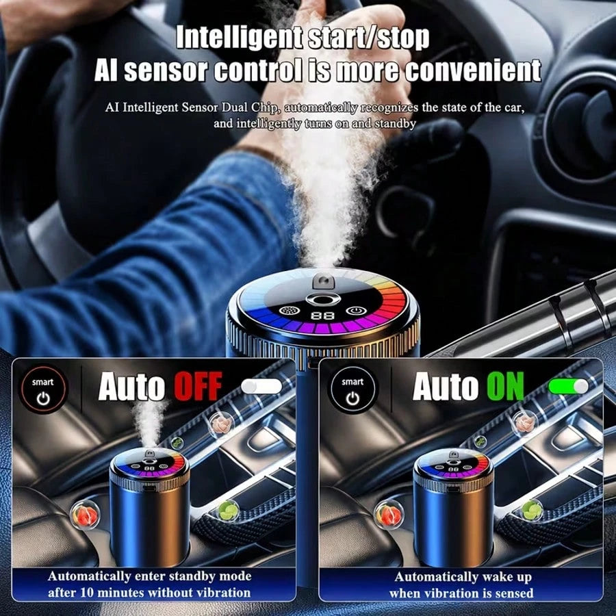 RGB Music-Synced Car Diffuser And Humidifier, Air Freshener With Adjustable Scent Intensity, Removes Odors Inside The Car, USB Rechargeable, Fits Any Car Model, Perfect Gift For Car Enthusiasts