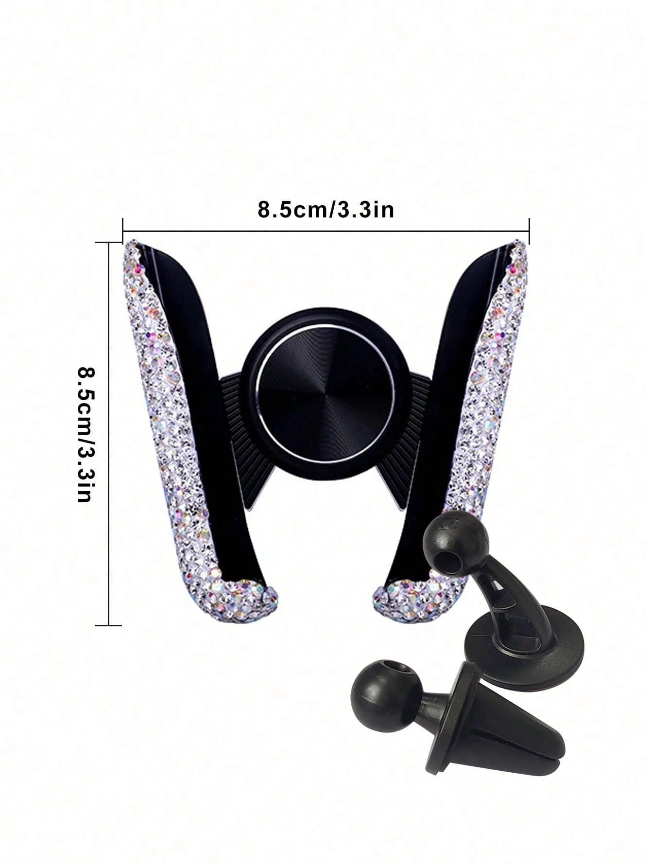 Rhinestone Gravity Car Phone Holder, Car Air Vent Phone Holder With Rhinestone Design, Clip-On Car Navigation Holder, Car Accessories, Air Vent Instrument Navigation Rhinestone Car Phone Holder, Gift