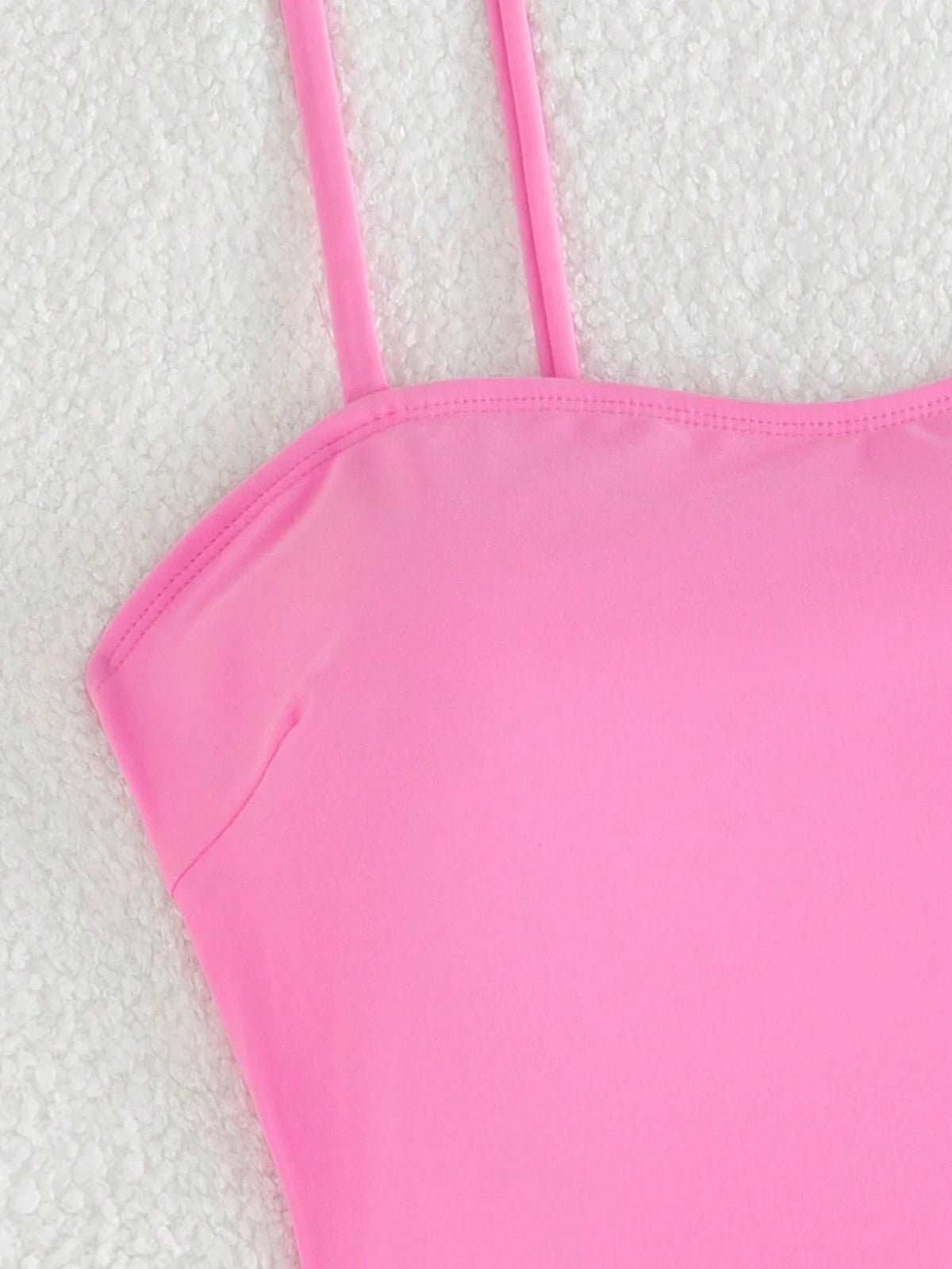 Ribbed Tankini Swimwear Set- Printed Swim Shorts- High Elasticity, Opaque, Machine Washable- Women's Pink Vacation Beach, Modest Summer