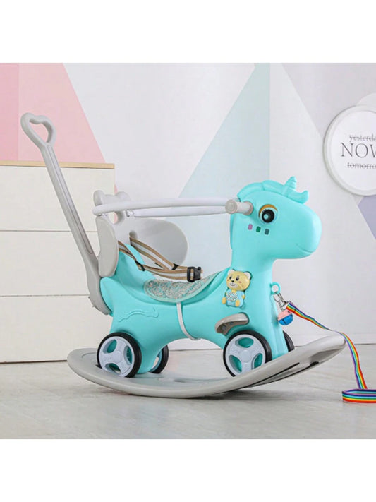 Rocking Horse For Toddlers, Balance Bike Ride On Toys With Push Handle, Backrest And Balance Board For Baby Girl And Boy, Unicorn Kids Riding Birthday (Pink)