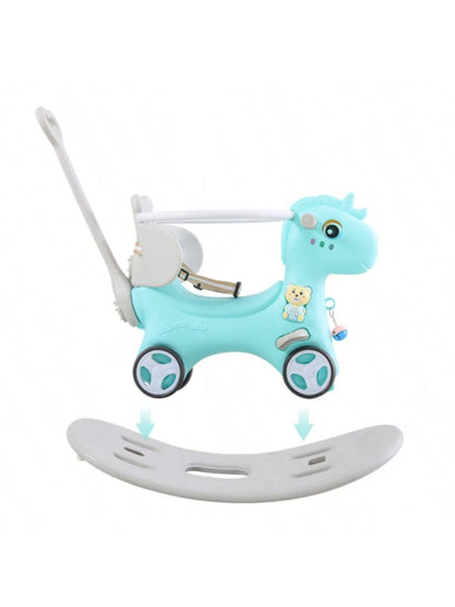 Rocking Horse For Toddlers, Balance Bike Ride On Toys With Push Handle, Backrest And Balance Board For Baby Girl And Boy, Unicorn Kids Riding Birthday (Pink)