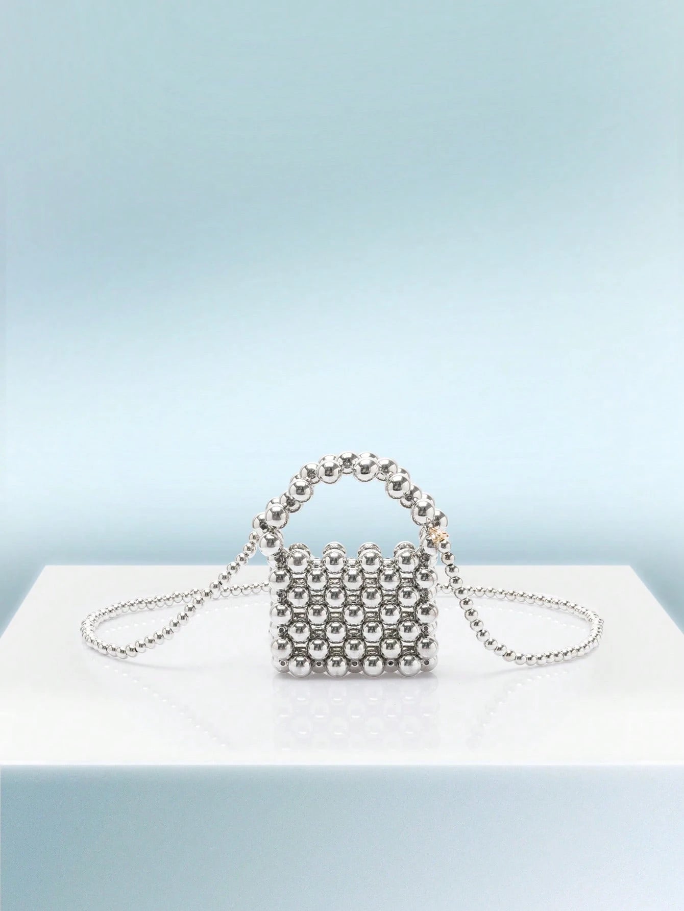 Rollcall Mini Plain Beaded Handbag, Stylish Travel Accessory Crossbody Bag