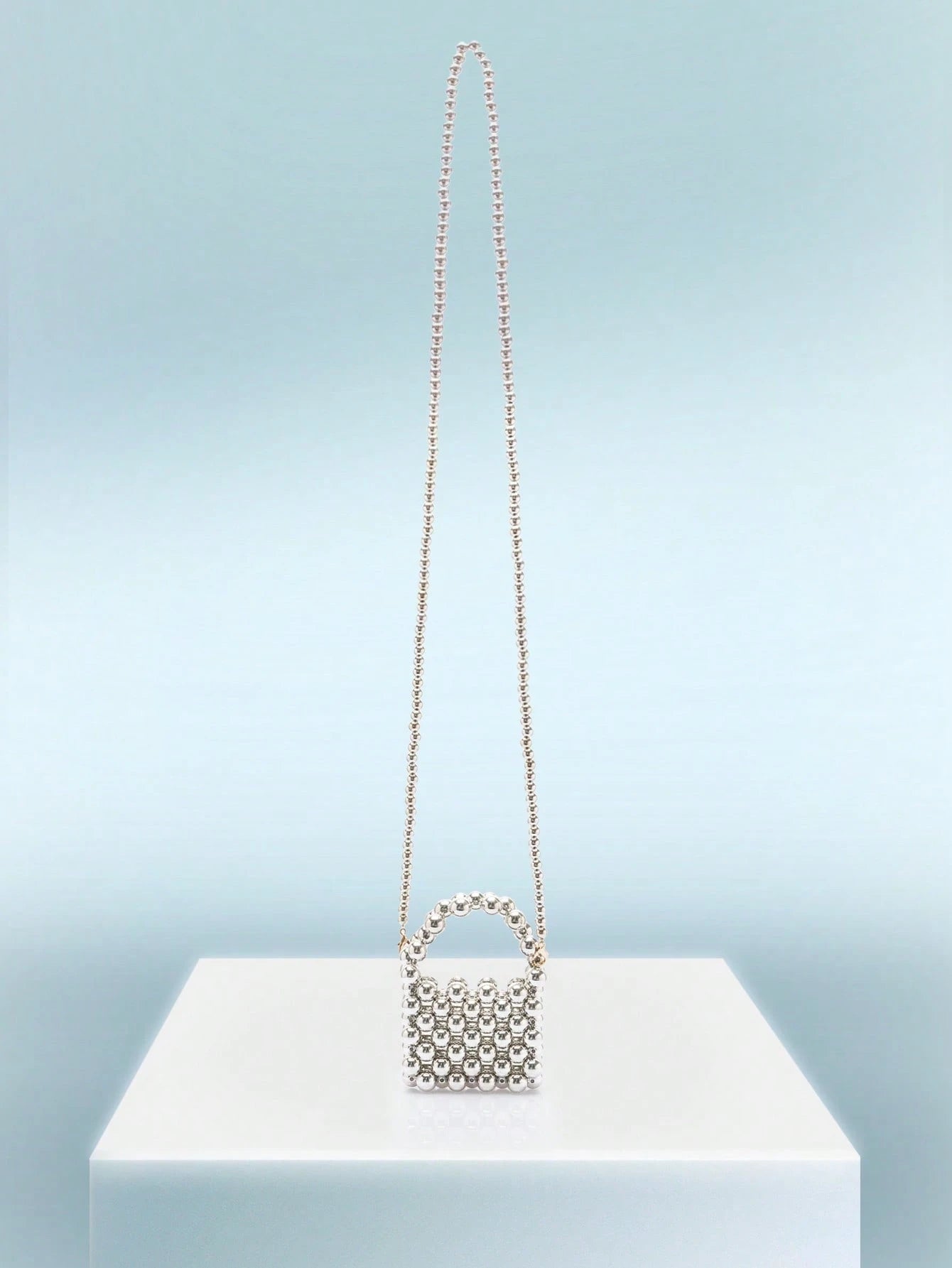 Rollcall Mini Plain Beaded Handbag, Stylish Travel Accessory Crossbody Bag