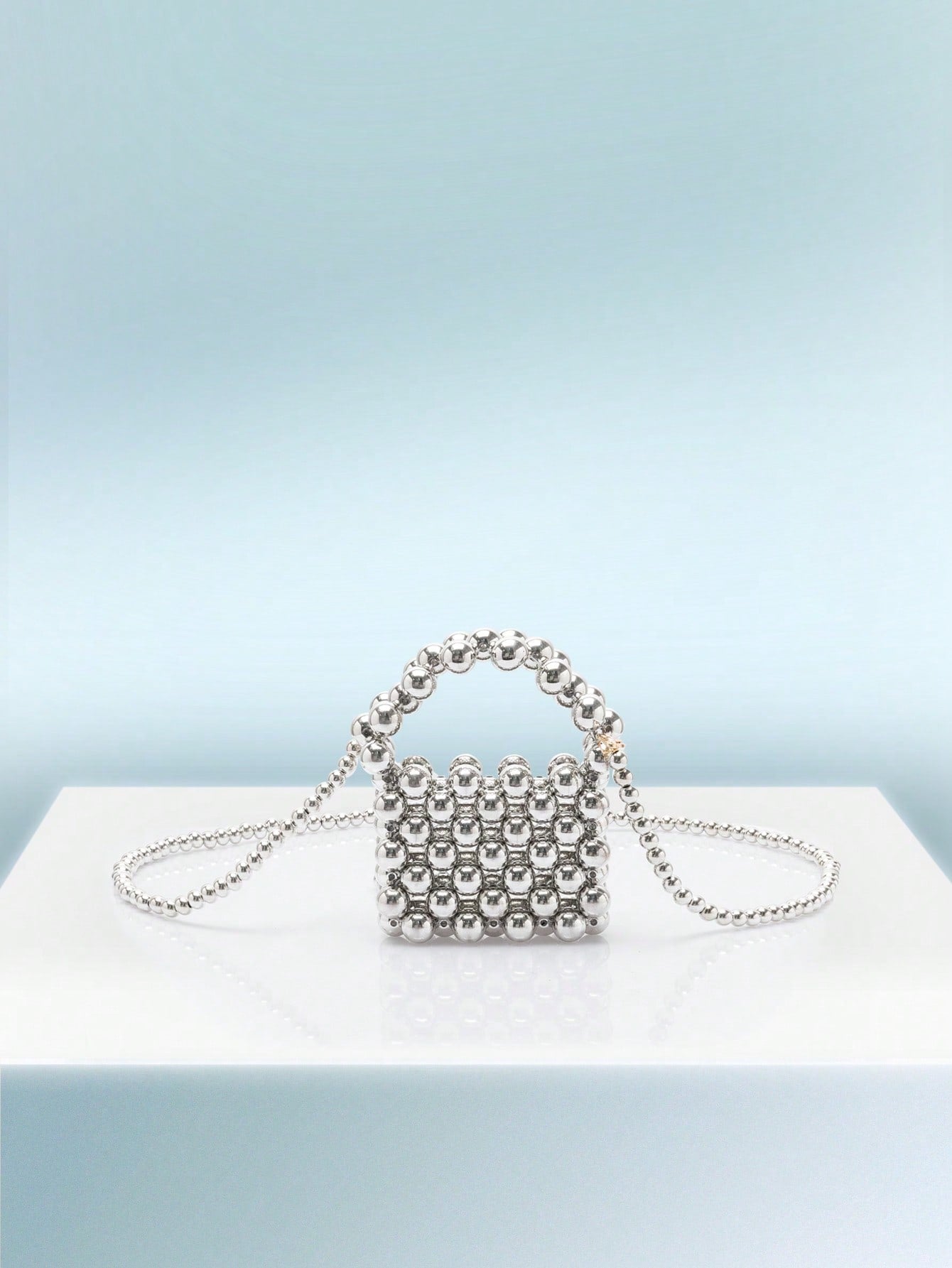 Rollcall Mini Plain Beaded Handbag, Stylish Travel Accessory Crossbody Bag