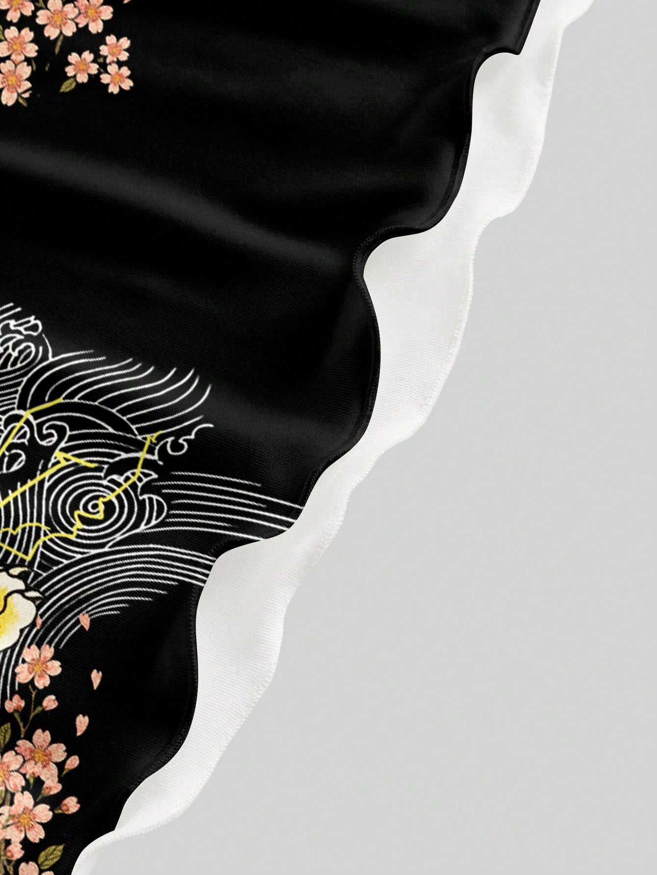ROMWE Avant New Chinese Style Dark Tiger & Sakura Floral Sexy Dark Allover Print Mini Dress For Women