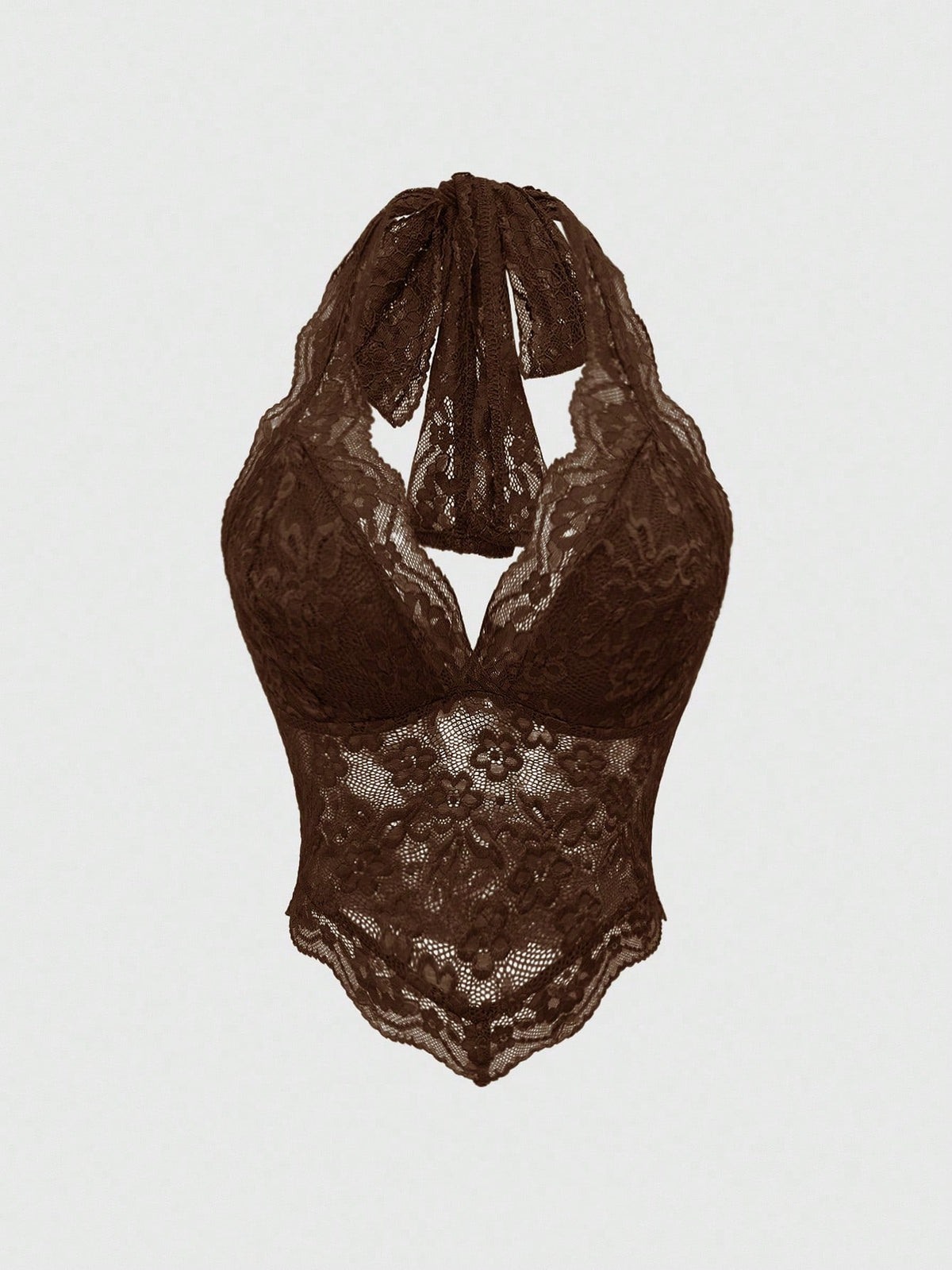 ROMWE Fairycore Spring/Summer Country Valentine's Day Women's Fashionable Sexy Lace Halter V-Neck Camisole