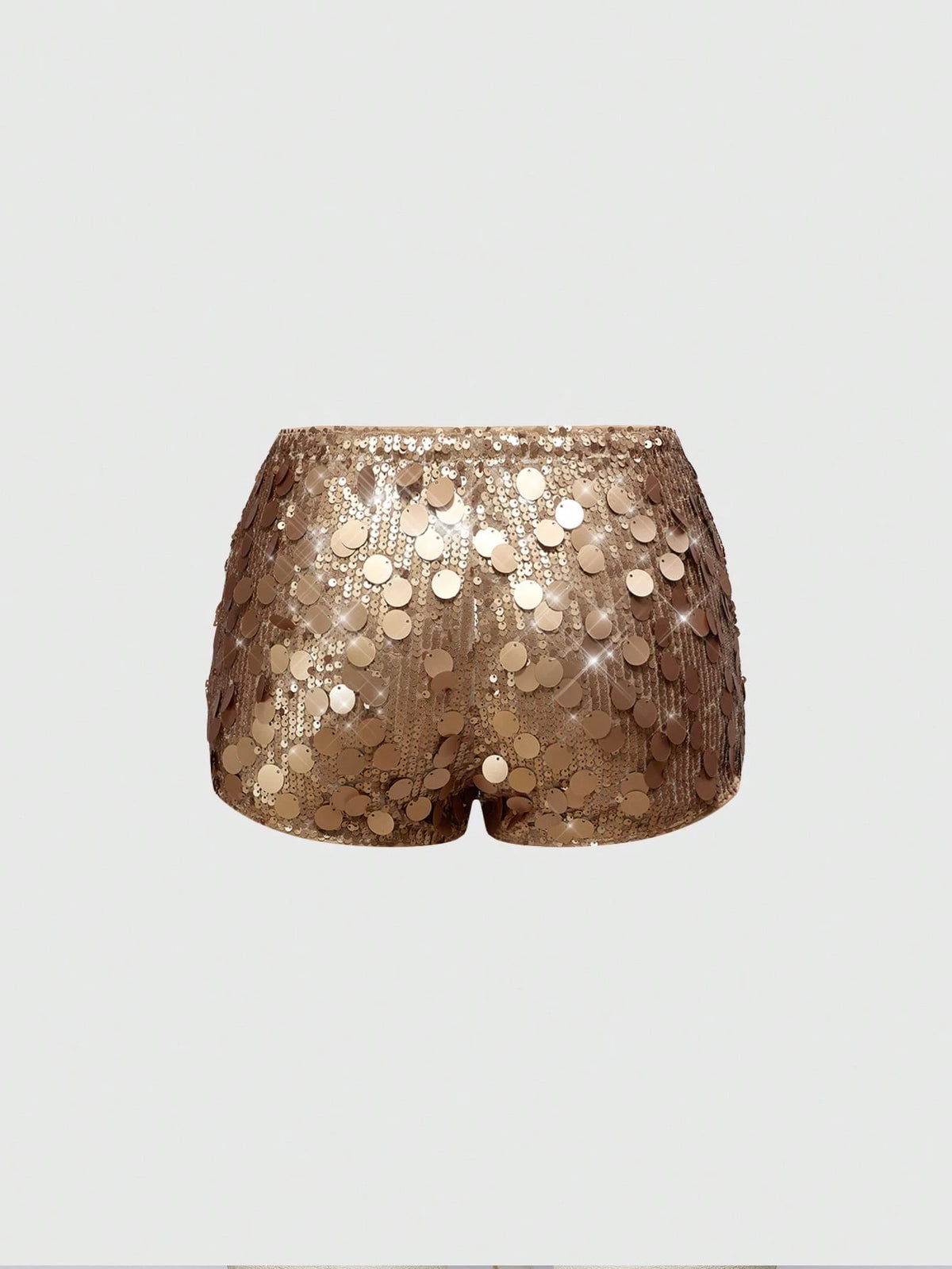 ROMWE Grunge Punk Women Carnival Party Black Glitter Sequin Sexy Low Waist Stretchy Mini Shorts