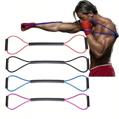 Rubber Resistance Band For 8-Figure Boxing Pull Training: Outdoor Fitness, Karate, Boxing, Indoor Fitness, Leg, Arm Training, Yoga And Pilates Training! Home Workout, Fitness Training Equipment, Fitne