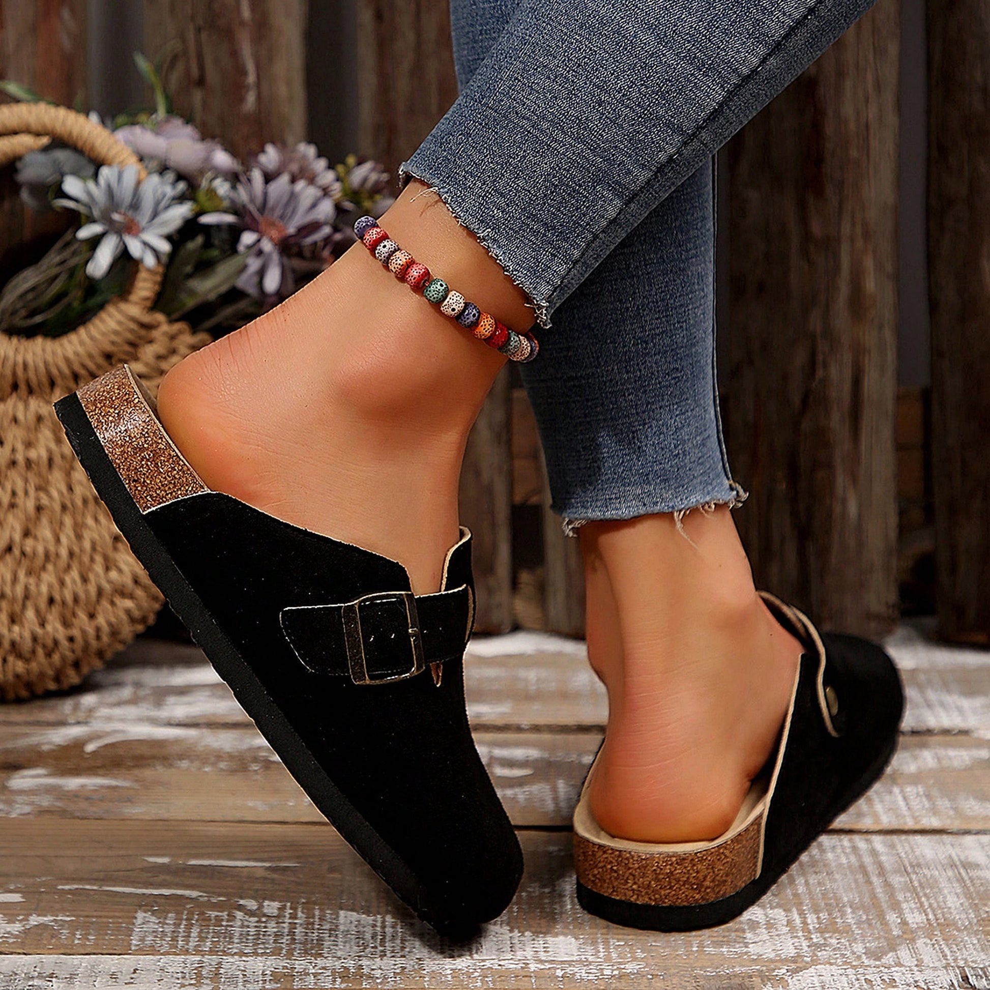 Sandals For Women Stylish And Versatile Slippers Flats Shoes With Comfort Cork Footbed For Outdoor Comfort And Elegance Summer Slides Shoes Sandals For Women Flats Outdoor Walking Travel