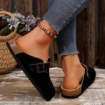Sandals For Women Stylish And Versatile Slippers Flats Shoes With Comfort Cork Footbed For Outdoor Comfort And Elegance Summer Slides Shoes Sandals For Women Flats Outdoor Walking Travel