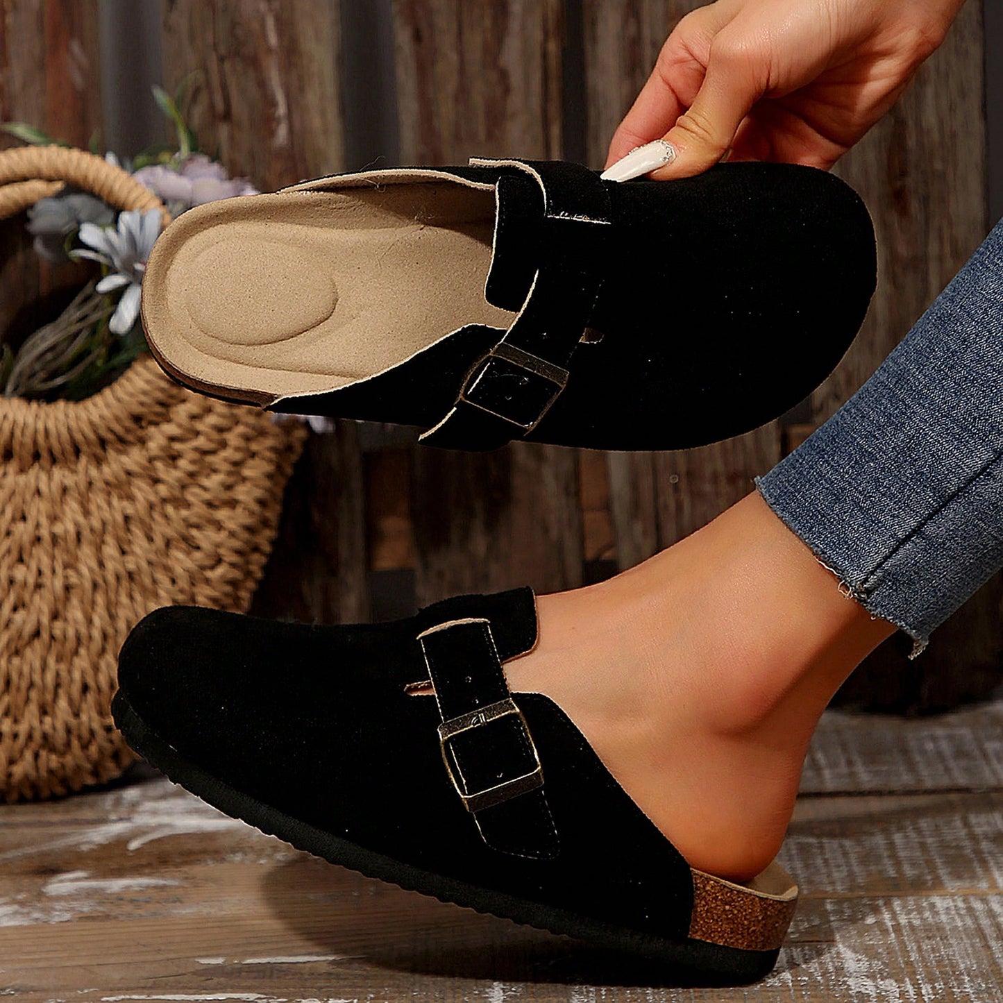 Sandals For Women Stylish And Versatile Slippers Flats Shoes With Comfort Cork Footbed For Outdoor Comfort And Elegance Summer Slides Shoes Sandals For Women Flats Outdoor Walking Travel