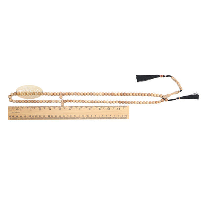 Sandalwood Islamic Prayer Beads 8 mm 100-Bead Scented Wood Black Tassels In Box