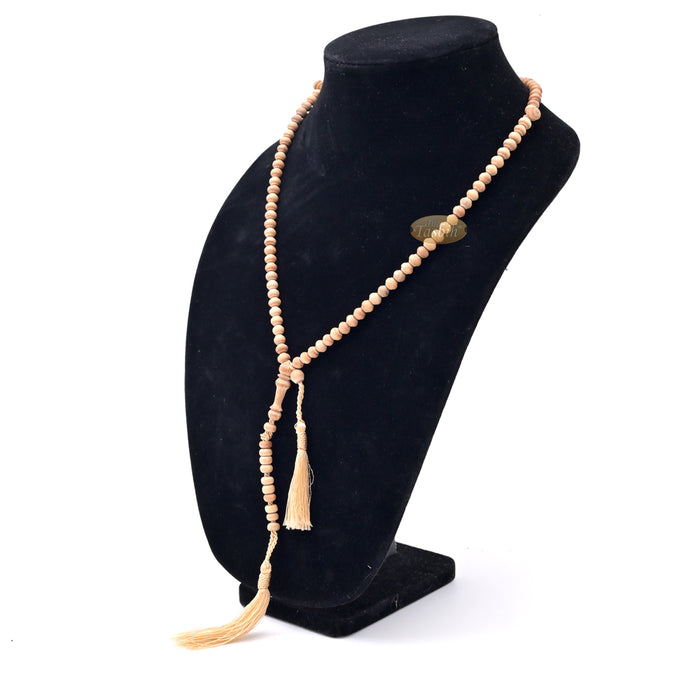 Sandalwood Prayer Beads - 6 mm- Contoured Beads Sandalwood Tasbih Prayer Beads with Brown Tassels