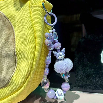 Sanrio 1/Pc Kuromi & Melody & Cinnamoroll & Hello Kitty Silicone Bow Pearl Phone Strap, Exquisite Cartoon Bag Pendant, Fashionable Bag Hanger, Multi-Functional Accessory For Phone Case And Various Bag
