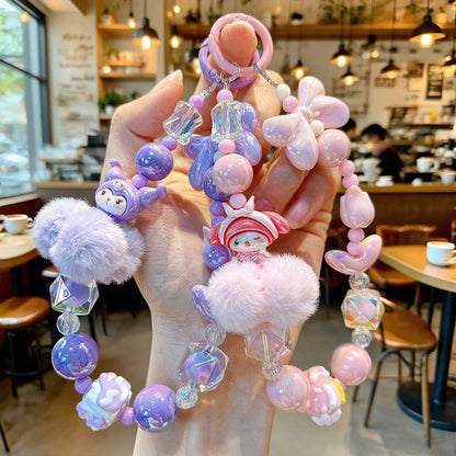 Sanrio 1/Pc Kuromi & Melody & Cinnamoroll & Hello Kitty Silicone Bow Pearl Phone Strap, Exquisite Cartoon Bag Pendant, Fashionable Bag Hanger, Multi-Functional Accessory For Phone Case And Various Bag