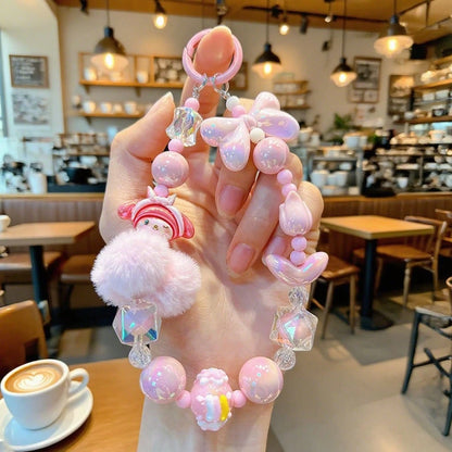Sanrio 1/Pc Kuromi & Melody & Cinnamoroll & Hello Kitty Silicone Bow Pearl Phone Strap, Exquisite Cartoon Bag Pendant, Fashionable Bag Hanger, Multi-Functional Accessory For Phone Case And Various Bag