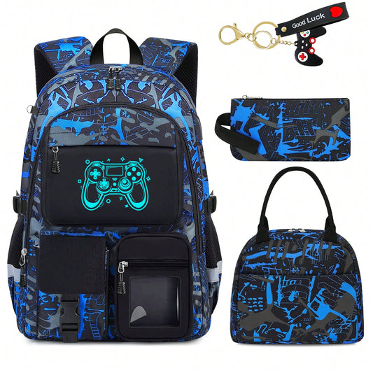 School Backpack For Boys- Gamer Boys Backpack For Kids Children Teens Elementary Middle School Students- 18" Large Capacity School Bookbag