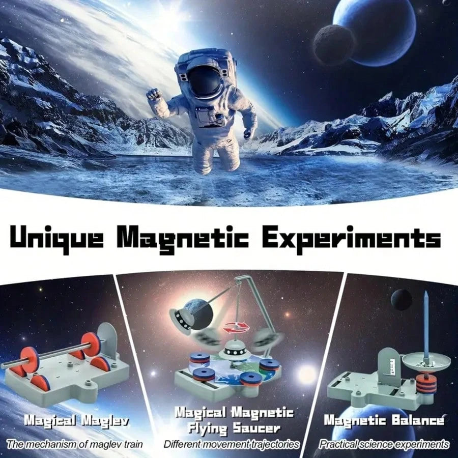 SCIENCE HORSE 12-In-1 Magnetic Science Experiment Kit, Magnetic Levitation Box Set, Includes Magnetic Disc, Anti-Gravity Attraction, Suitable For Parent-Child Activities, Gifts For Boys And Girls, Edu