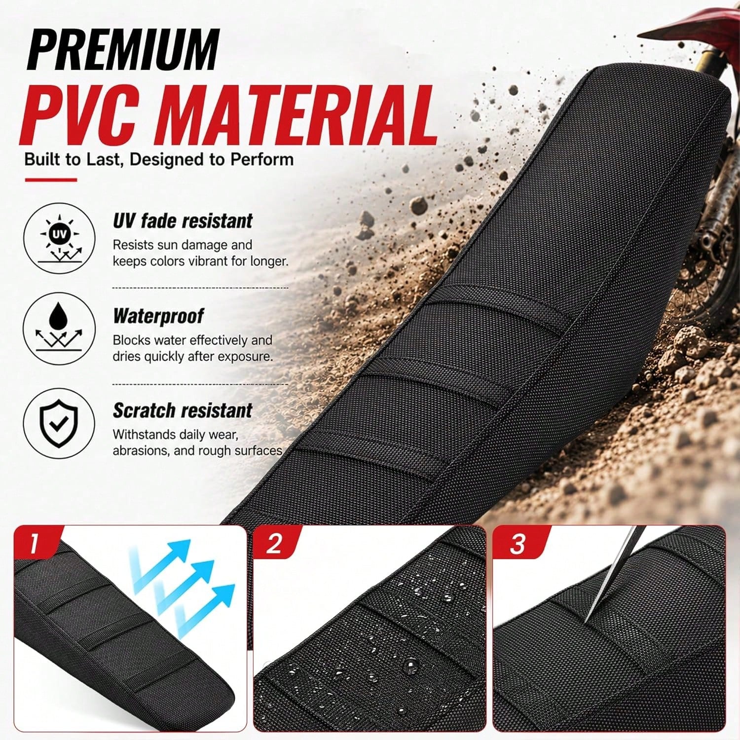 Seat Cover For Yozma IN10,Black Stripe Non-Slip Breathable Waterproof Motorcycle Cushion Cover For Electric Dirt Bike Ebike Yozma In 10