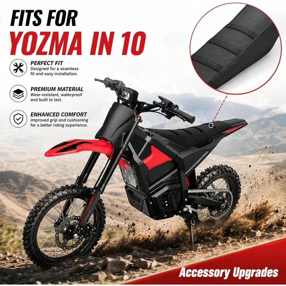 Seat Cover For Yozma IN10,Black Stripe Non-Slip Breathable Waterproof Motorcycle Cushion Cover For Electric Dirt Bike Ebike Yozma In 10