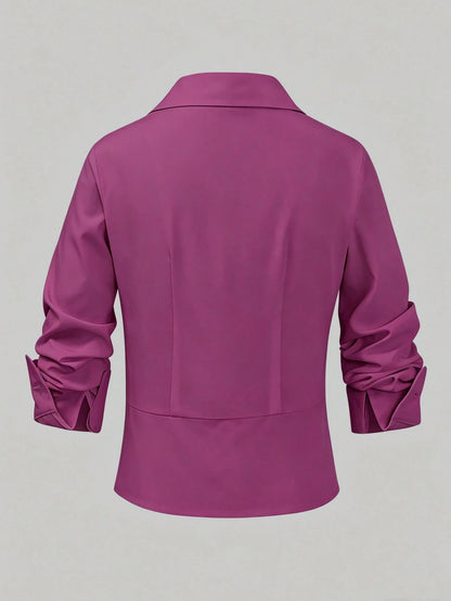 Selianne Women's Casual Versatile Solid Color Shirt