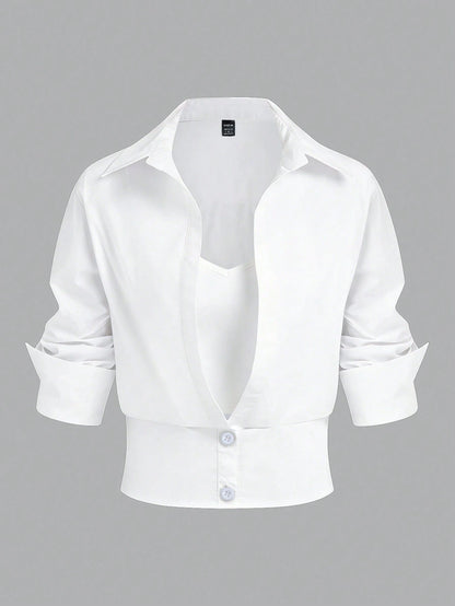 Selianne Women's Casual Versatile Solid Color Shirt