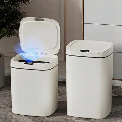 Senmeo 3.17/4.23 Gallon Motion Sensor Bathroom Trash Can With Lid, 1Pc Waterproof Touch-Free Bin, Electronic Auto On/Off Trash Can, Odor Prevention, Silent Closing, Runs On AA Batteries, Batteries Exc