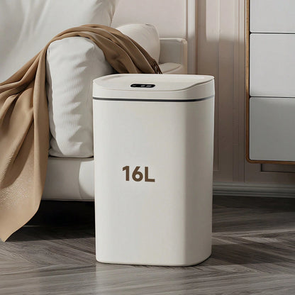Senmeo 3.17/4.23 Gallon Motion Sensor Bathroom Trash Can With Lid, 1Pc Waterproof Touch-Free Bin, Electronic Auto On/Off Trash Can, Odor Prevention, Silent Closing, Runs On AA Batteries, Batteries Exc