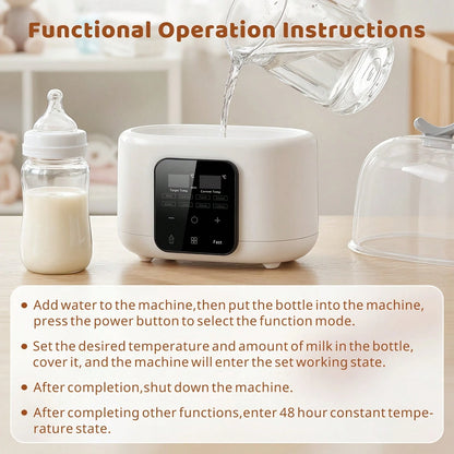 Senmeo 6-In-1 Fast Baby Bottle Warmer- Timer/Adjustable Temp/Auto-Off, Defrost/Keep Warm, Formula/Breast Milk/Baby Food, Christmas/New Year Gift, White