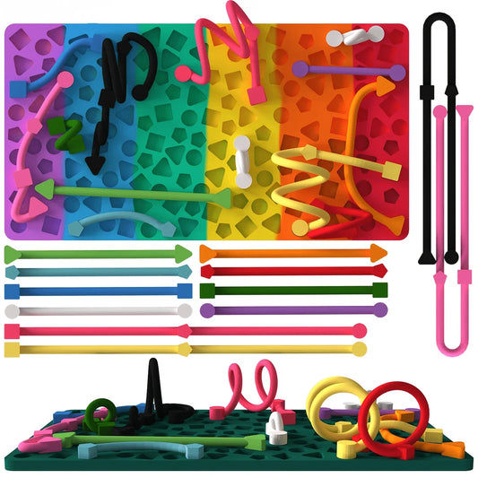 Sensory Activity Board, Silicone Quiet Stress Relief Toy, Sensory Fidget Toy To Relieve ADHD Autism Anxiety, Suitable For Autistic And ADHD Children, Quiet Stress Relief Board With Storage Bag, Suitab