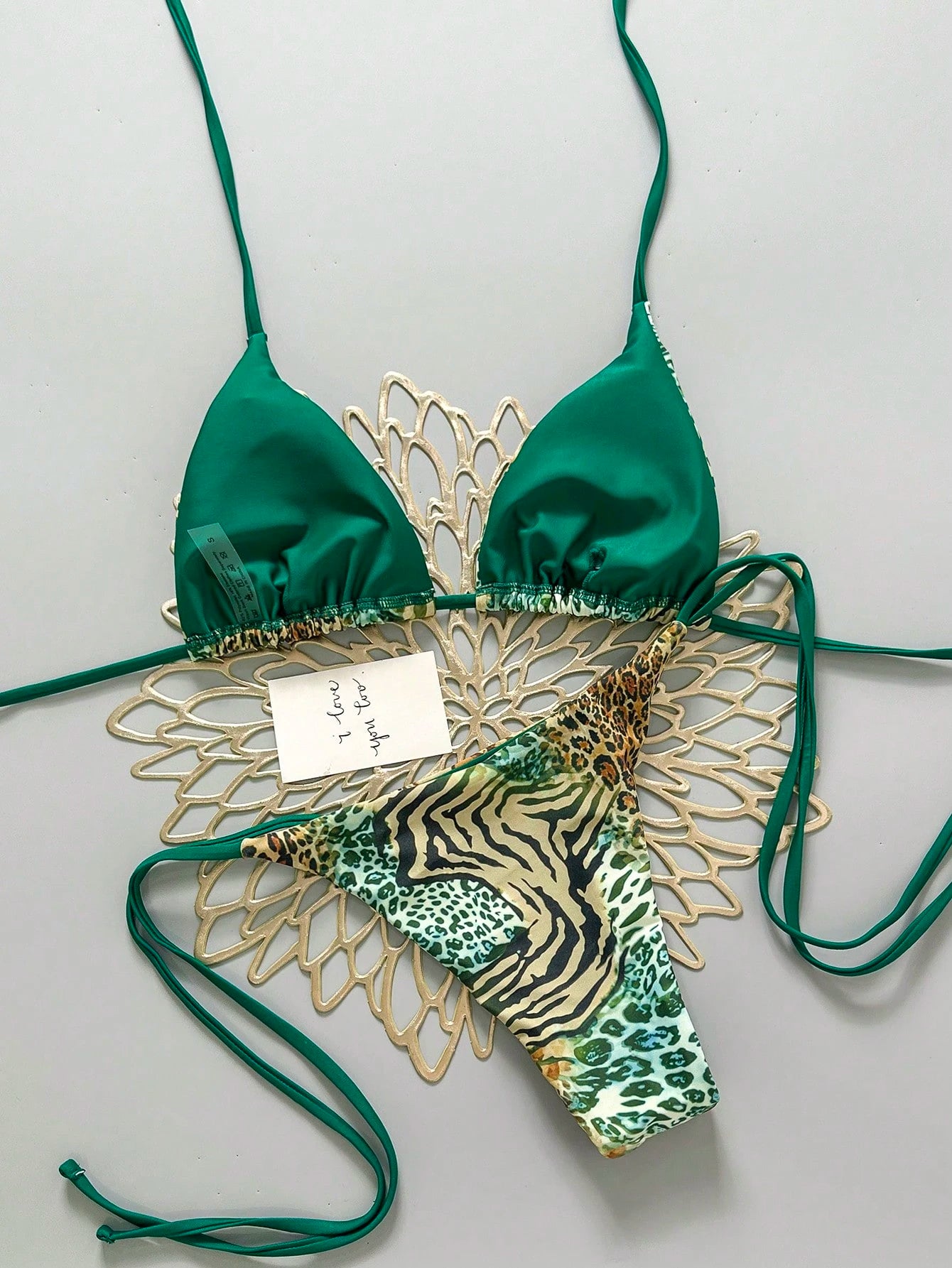 Sexy Vintage Leopard Print Pattern Bikini 2 Pieces Set For Women Vacation Beach Summer, Y2K Aesthetic