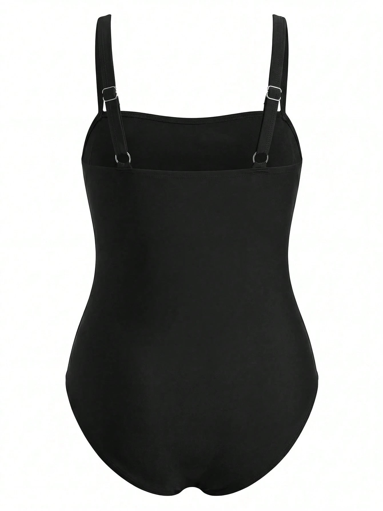 Shapewave 1pc Plus Size Women Solid Color Ruched One-Piece Swimsuit For Summer Beach Vacation