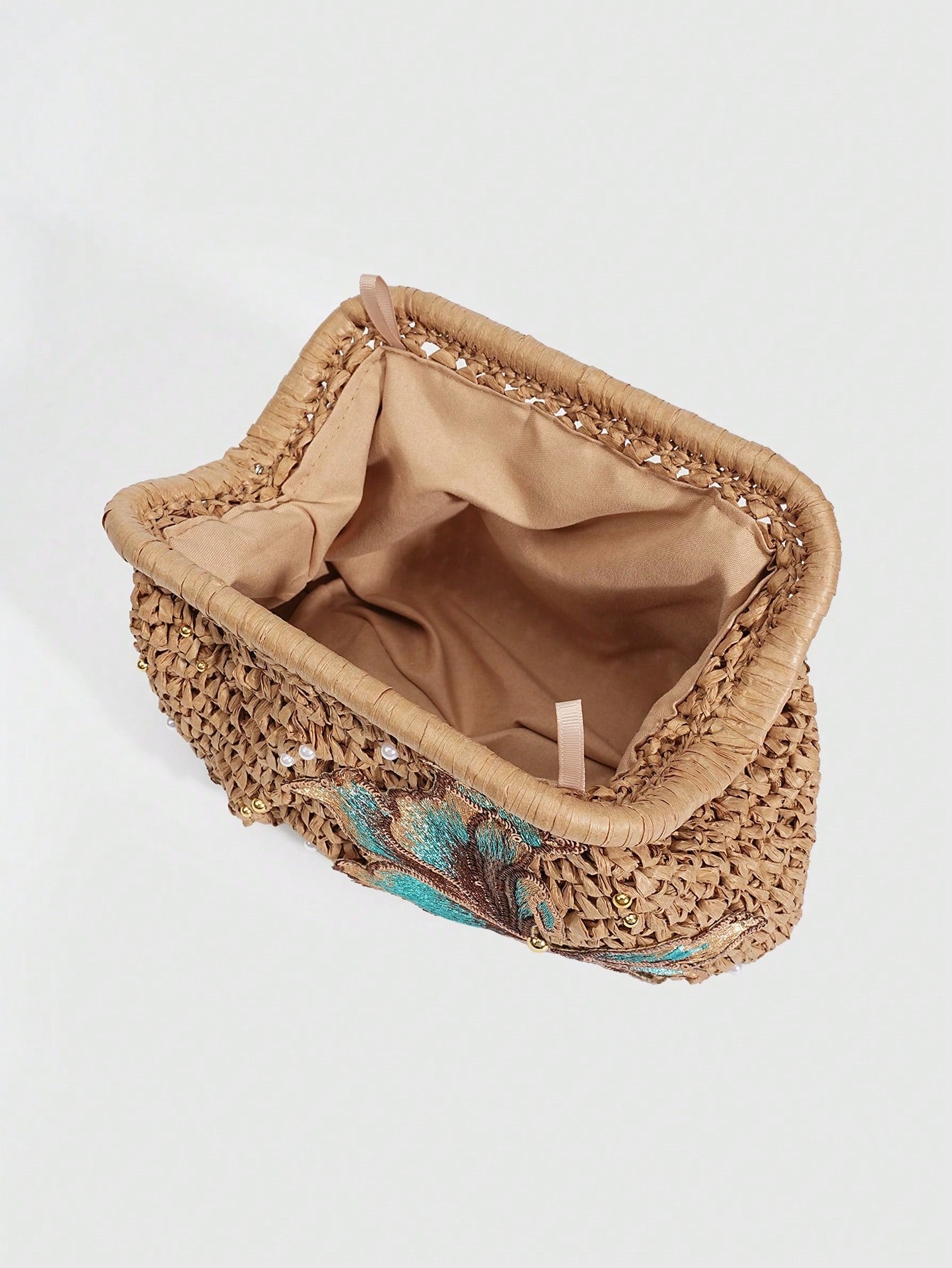 SHECARRY 1Pc Vacation Style  Sequin Flower Clasp Dumpling Bag,A Tropical Beach Clutch, Spring Summer Straw Bag,A Fashion Chain Crossbody Bag For Women,Holiday