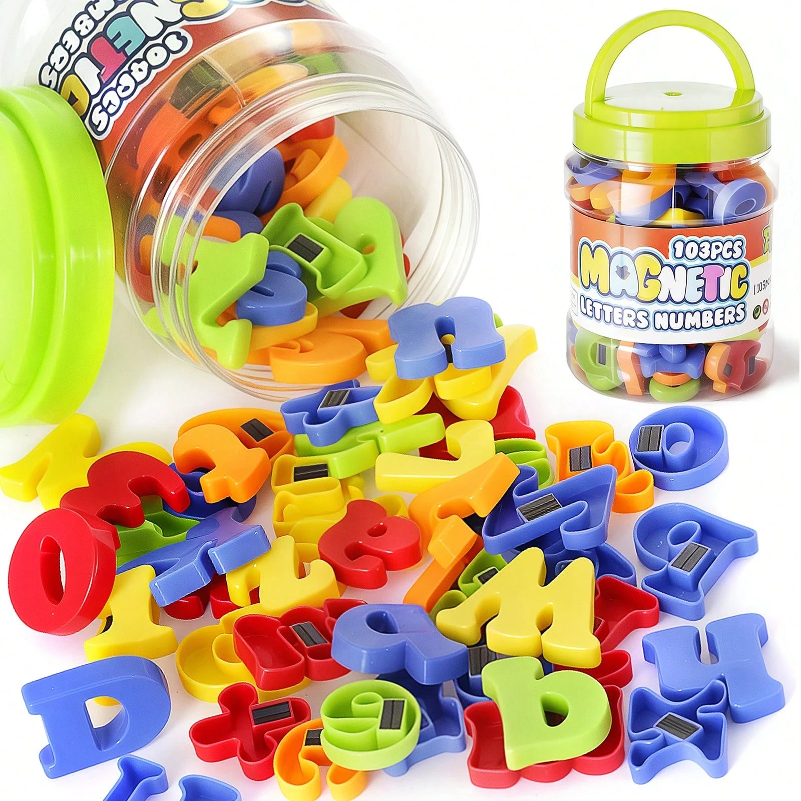 SHINDEL 103 PCS Alphabet Magnetic Letters And Numbers For Toddlers, ABC 123 Fridge Educational Set,Great Learning Gift From Parents Or Teachers