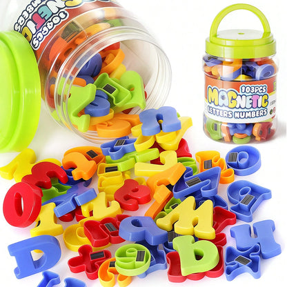 SHINDEL 103 PCS Alphabet Magnetic Letters And Numbers For Toddlers, ABC 123 Fridge Educational Set,Great Learning Gift From Parents Or Teachers